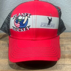 Planet Hockey ~ Red & Grey Baseball Cap ~ Never Worn
